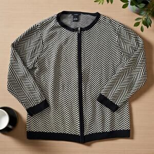 vintage sandra silk blend knit zip cardigan large